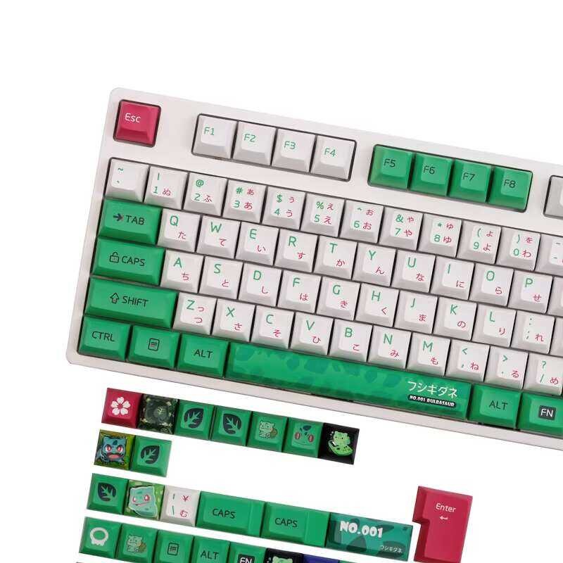Bulbasaur PBT Dye-Sublimation KCA Profile Mechanical Keyboard Keycaps ...