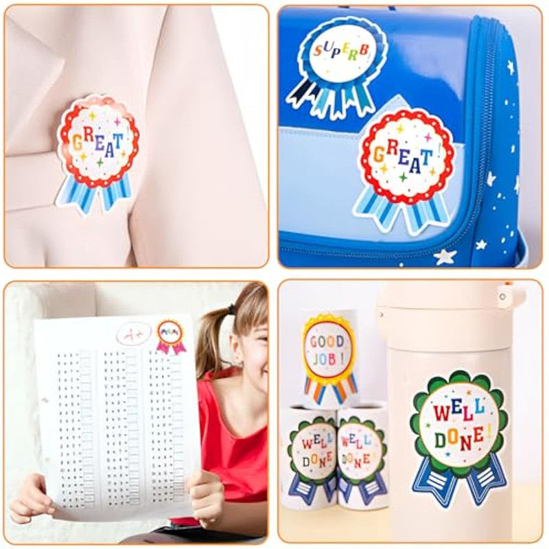 100pcs Medal Label Reward Badge Sticker Adhesive Encourage Award ...
