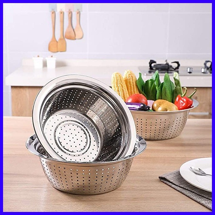 Rice Sieve Stainless Steel Big Strainer Salaan 36CM (TCT8047) | Shopee ...