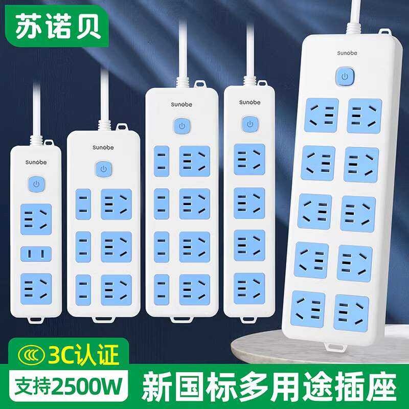 Several functional power socket panel comes with different holes and a ...
