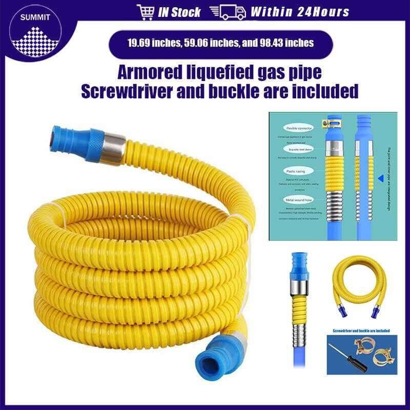 0.5 / 1.5 2.5 M Universal LPG Gas Stove Hose Flexible With Free Clamps ...