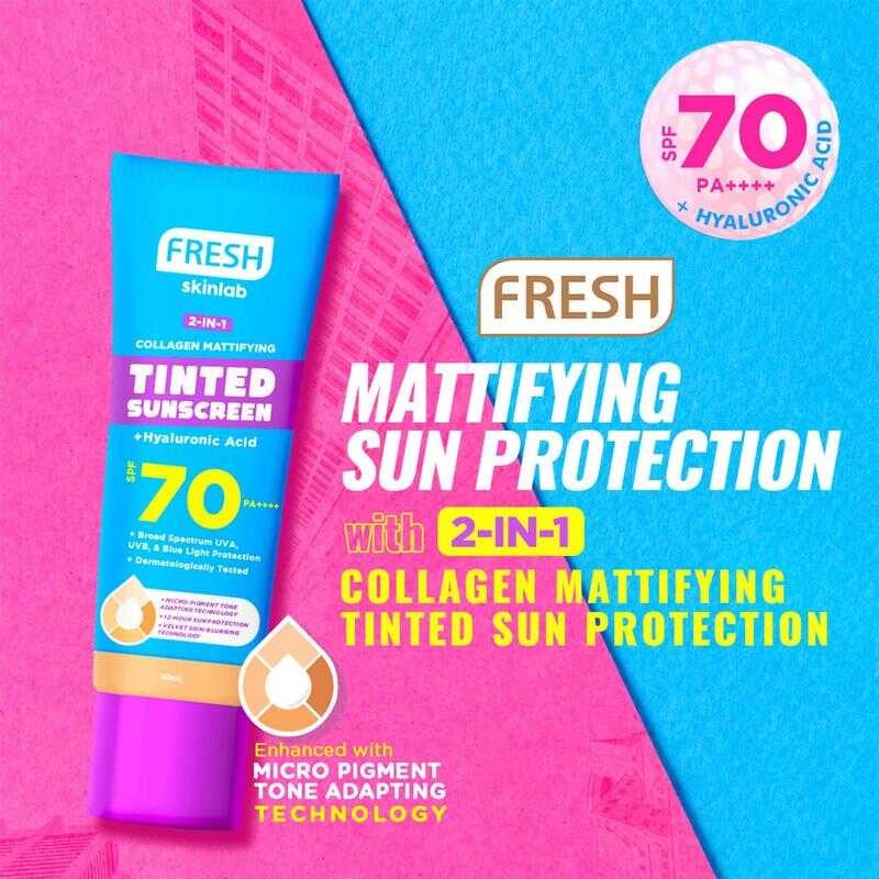 Fresh Skinlab 2 In 1 Collagen Mattifying Tinted Sunscreen SPF 70 40Ml ...