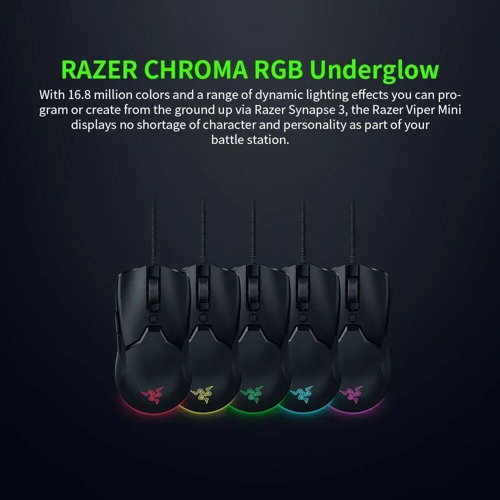 Original 100% Razer Viper Mini Gaming 8500DPI Optical Sensor Chroma RGB ...