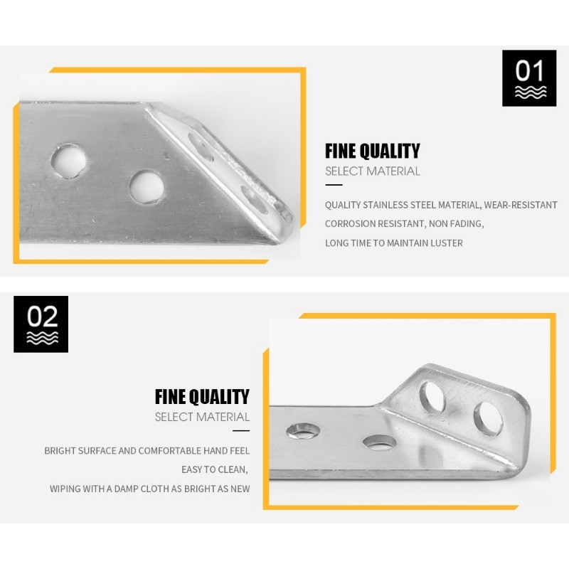 Corner Brackets BCZHQQ 10-Pack Universal Stainless Steel Furniture Corner Connector Wood Triangle Shelf Support Joint Fastener Trapeziform Shelf Brac Braces Kit