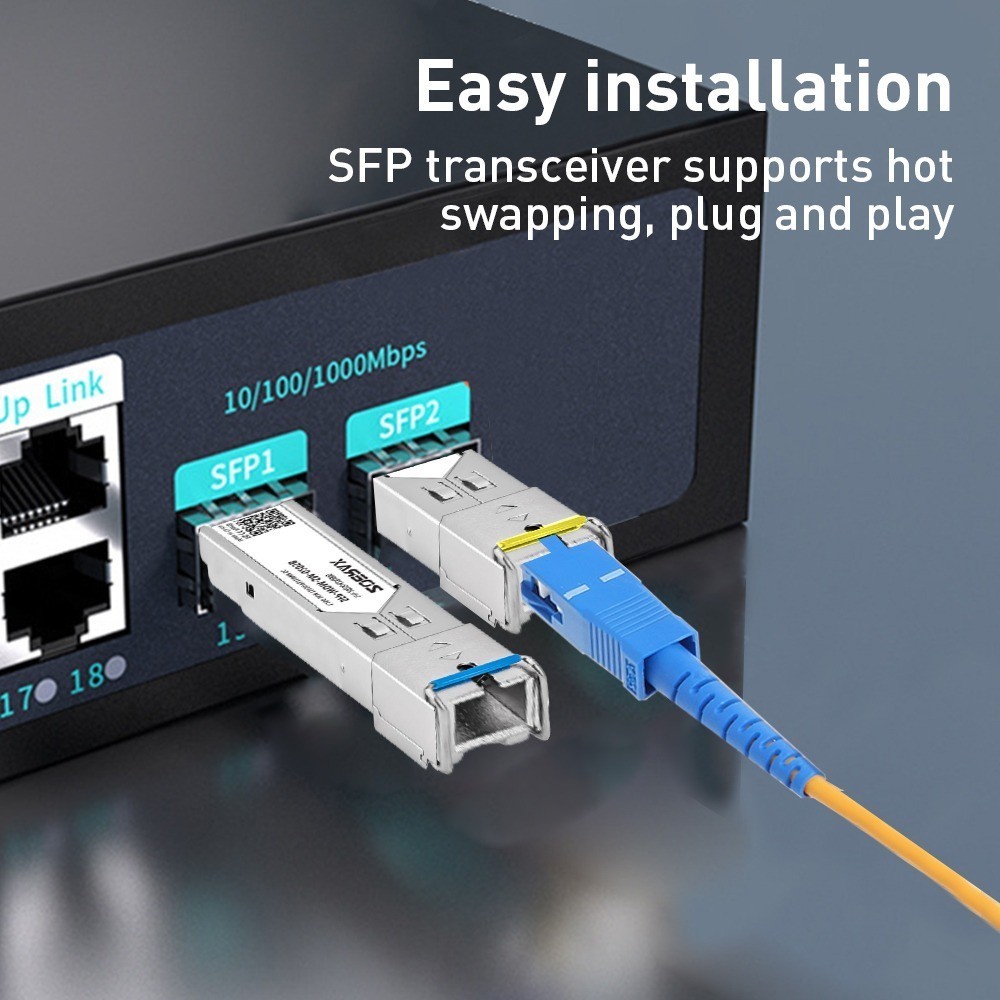 ZoeRax 1 Pair Gigabit SFP Optical Module SC 1.25G Single Mode Fiber ...