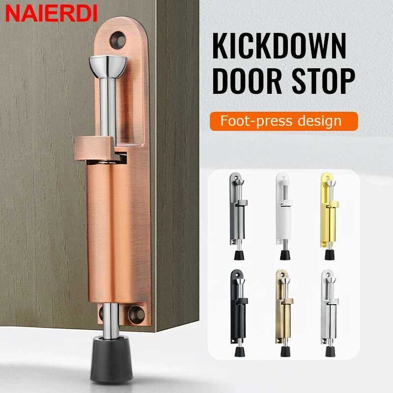 Easy NAIERDI Step Door Stopper Kickdown Door Stop Spring Loaded ...