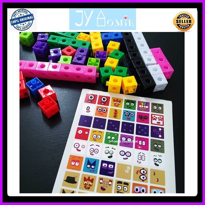 Number Blocks Sticker 54 pieces Waterproof Quality Sticker A5 Size ...