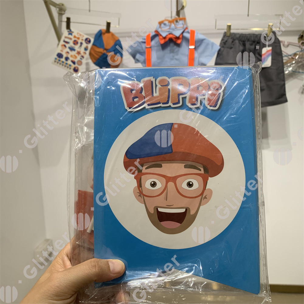 English Teacher Blippi Costume for Kids Boy Shirt Suspenders Shorts ...