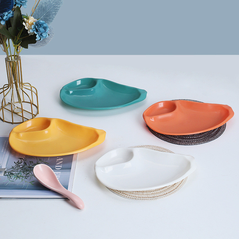 Mango Shaped Plate Dumplings Sushi Plate Snack Dipping Sauce Platter ...