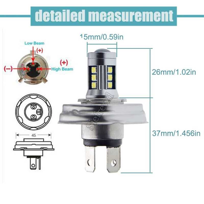2 B X P45t R2 LED Bulb Motorbike Headlamp Hi/Lo Beam 6V / 12V ...