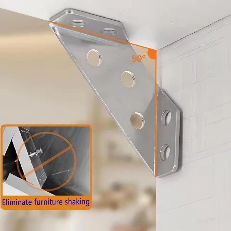 10-50Sets Stainless Steel Angle Bracket / Furniture Cabinet Triangle ...