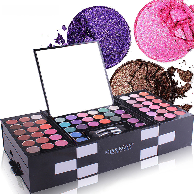 MISS ROSE 142 Color Eye Shadow 3 Color Blush 3 Color Eyebrow Powder ...