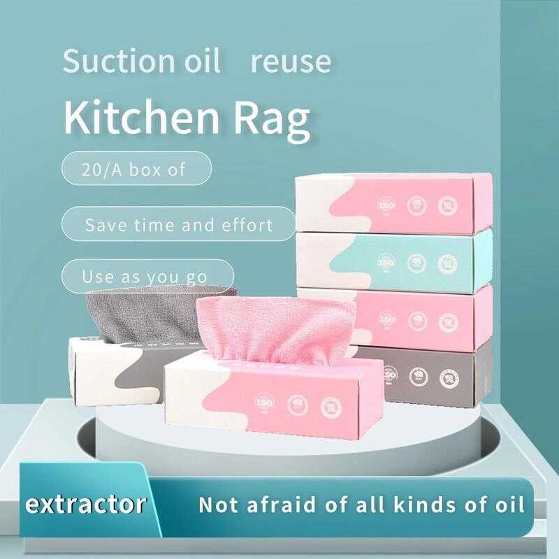 20Pcs/Box Microfiber Cloth Kitchen Towel Cleaning Rags Reusable Dish ...