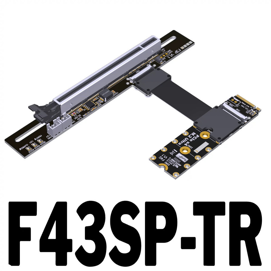 PCIe 5.0 M.2 NGFF NVMe to PCIe x16 GPU Extender Cable FFC Lossless GEN5 ...