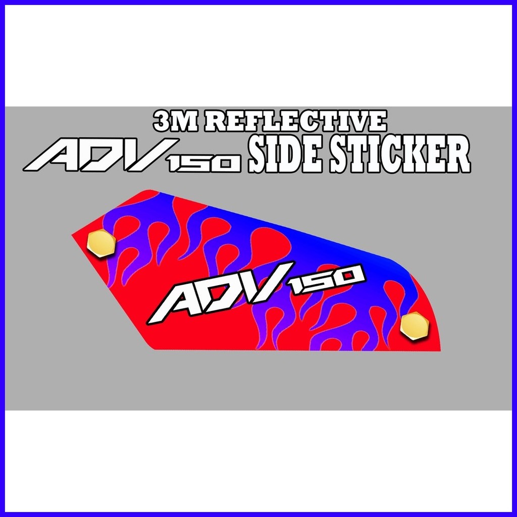 HONDA ADV 150 SIDE LID 3M REFLECTIVE STICKER / ADV 150 SIDE STICKER ...