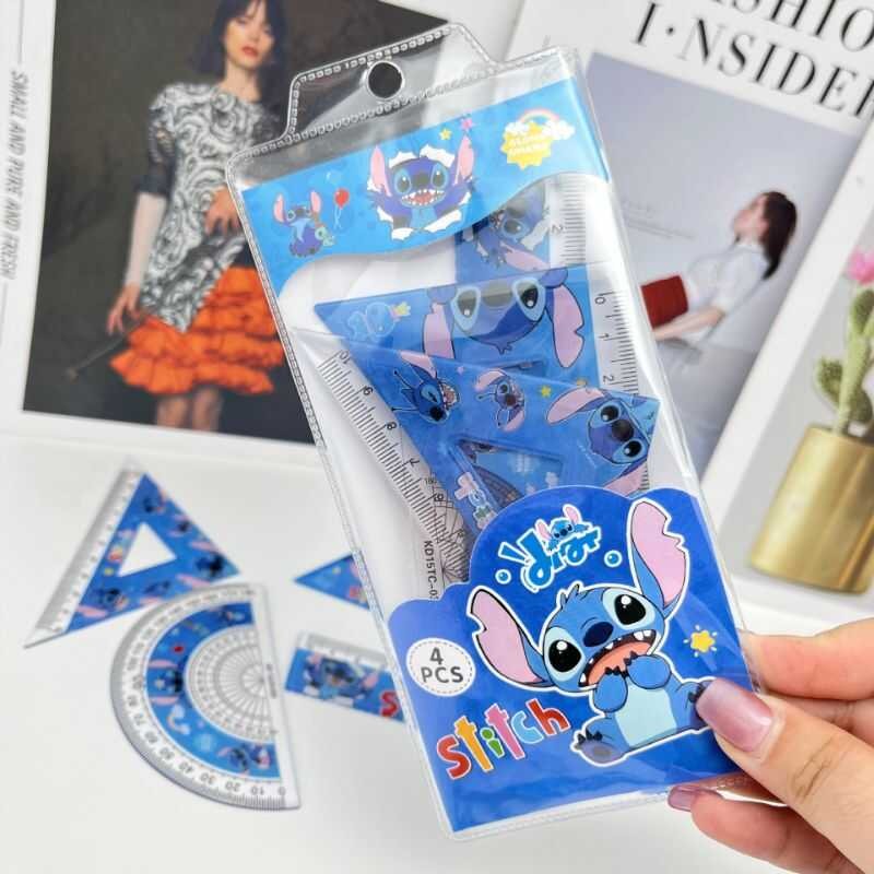 1Set MINISO Creative Ruler Set Student Study Stationery Triangle ...