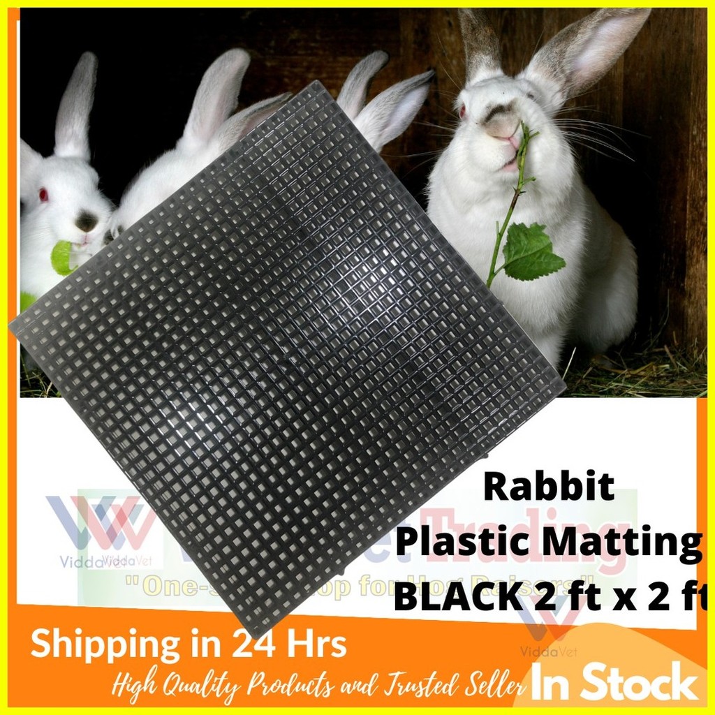 2 ft X 2 ft BLACK Rabbit matting Heavy Duty Plastic Matting for Rabbits ...