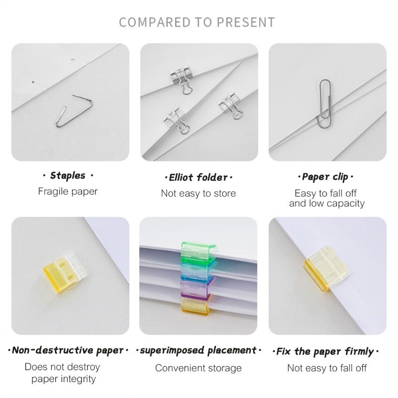 Candy Color Transparent Push Paperclip - Documents Bookmark File Index ...