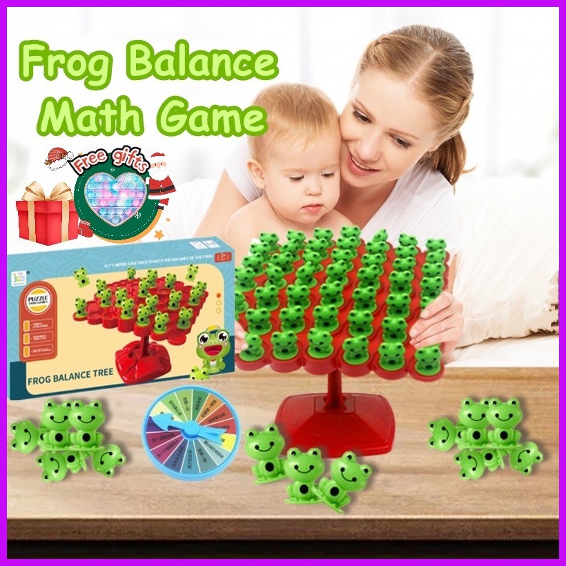 Child Toy Frog Stackable Balance Tree Math Game Educational Puzzle ...