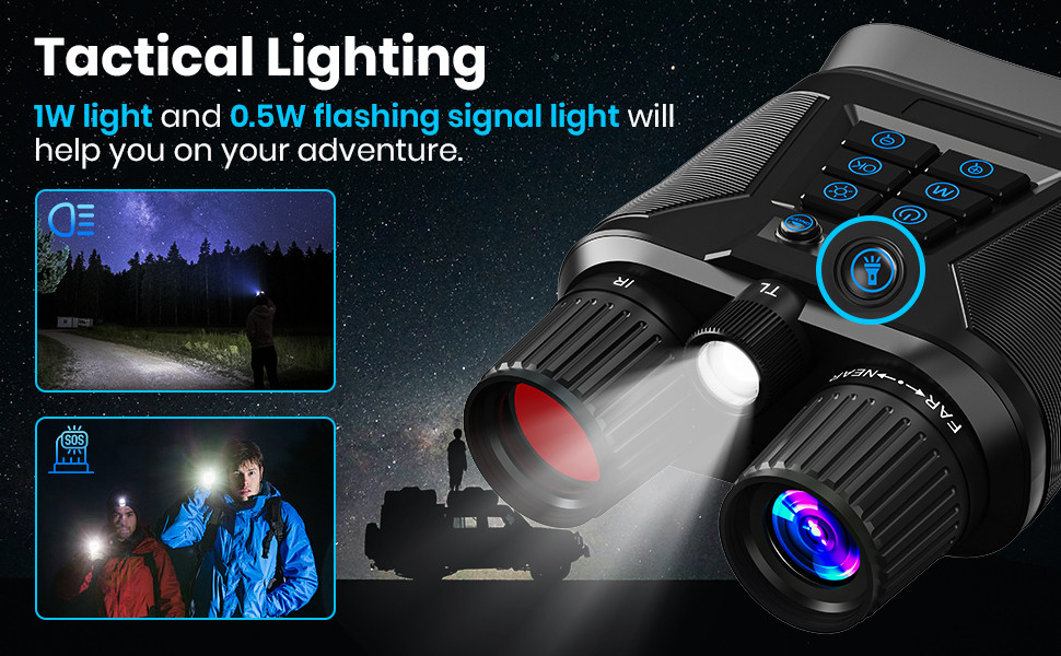 Thermal Binoculars Night Vision Goggles – 4000mAH Rechargeable Battery 3.2, 1315FT 4K Infrared Binoculars 8x Digital Zoom Screen With 32gb Tf Card Night Vision Scope