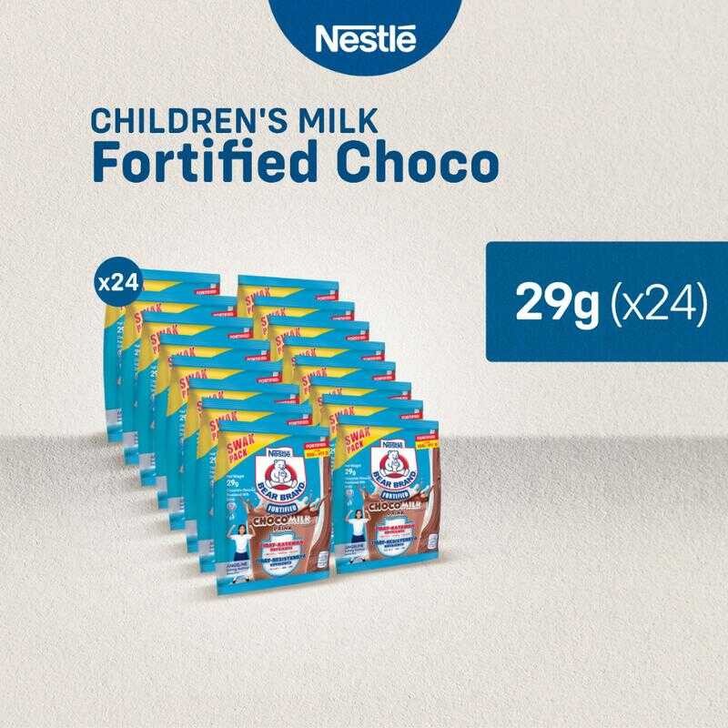 Bear Brand Fortified Choco Powdered Milk Drink 29G Swak - Pack Of 24 ...