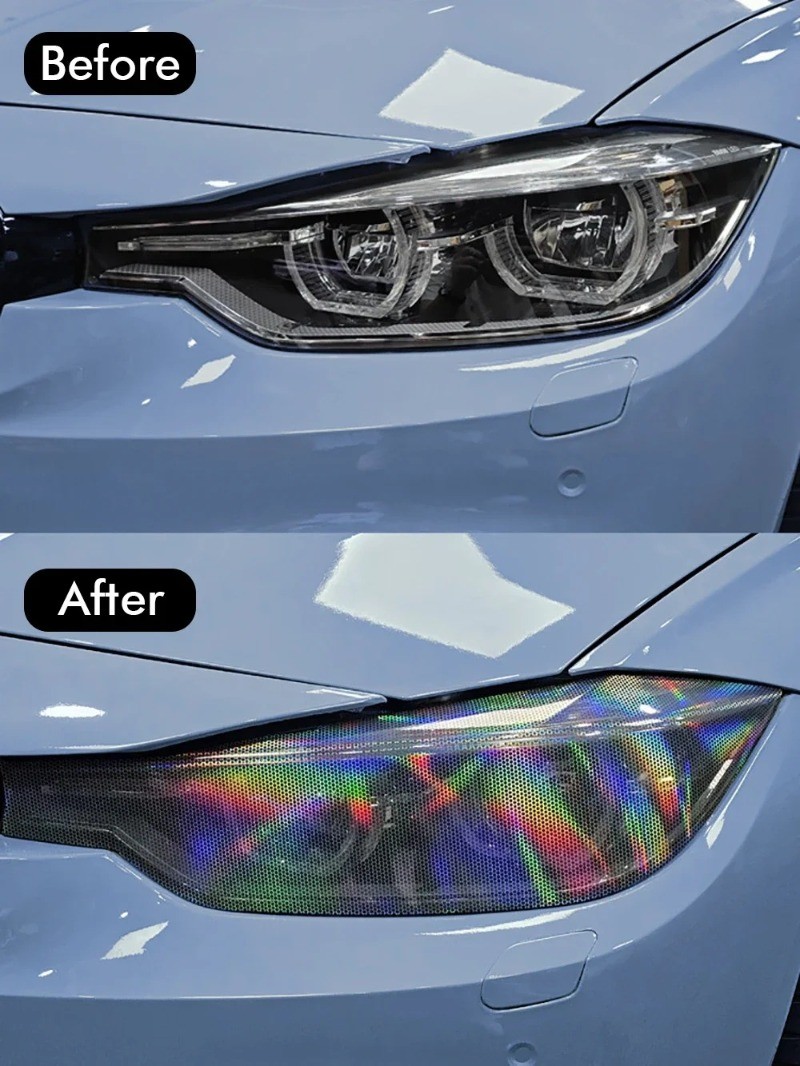 Car Light Headlight Taillight Tint Vinyl Honeycomb Headlights Film ...
