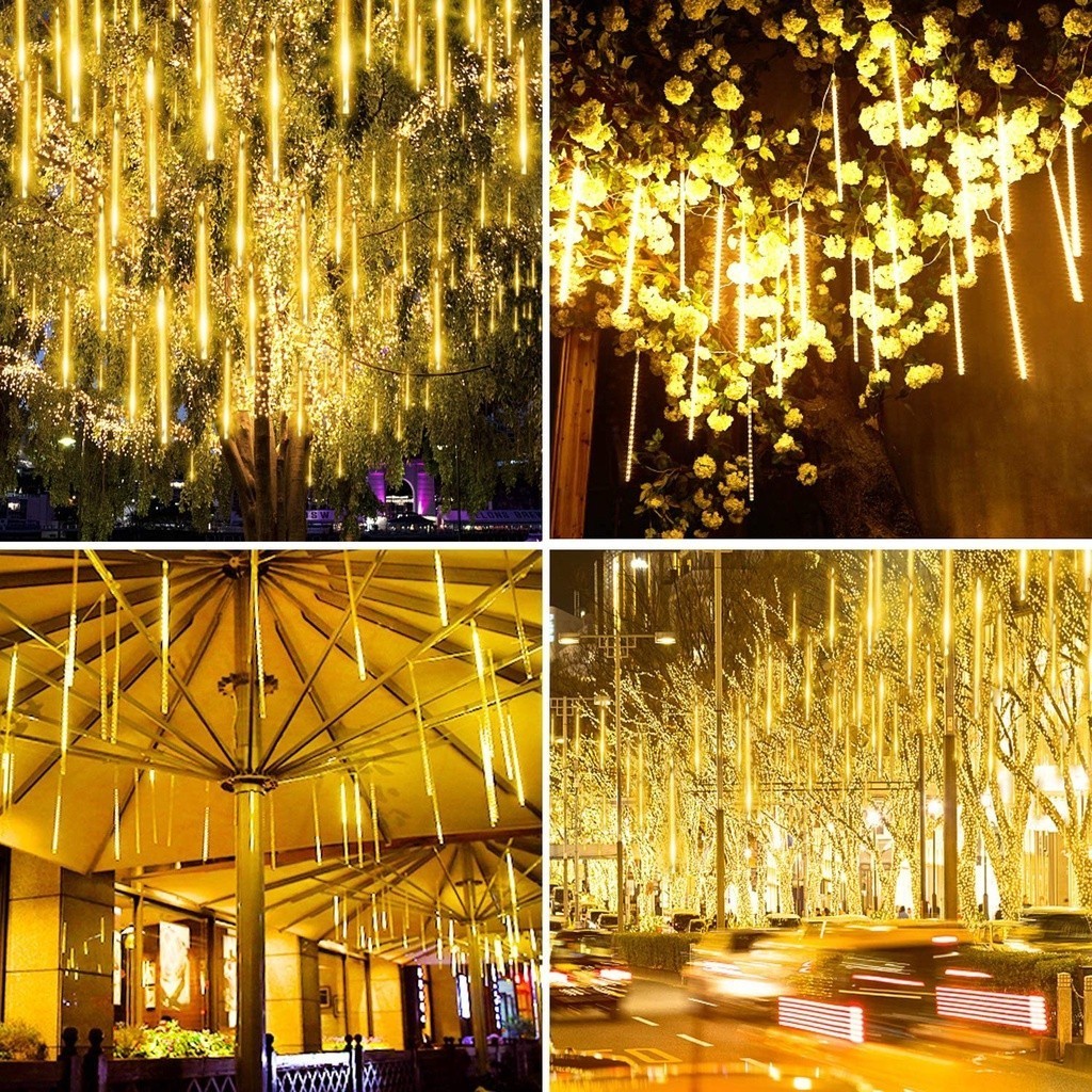 LED Meteor Shower Rain Lights String Lights Outdoor Waterproof Garden ...