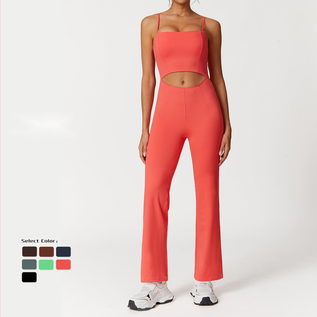 Tight Fit One-Piece Workout Romper – Backless Yoga Bodysuit for Dance ...