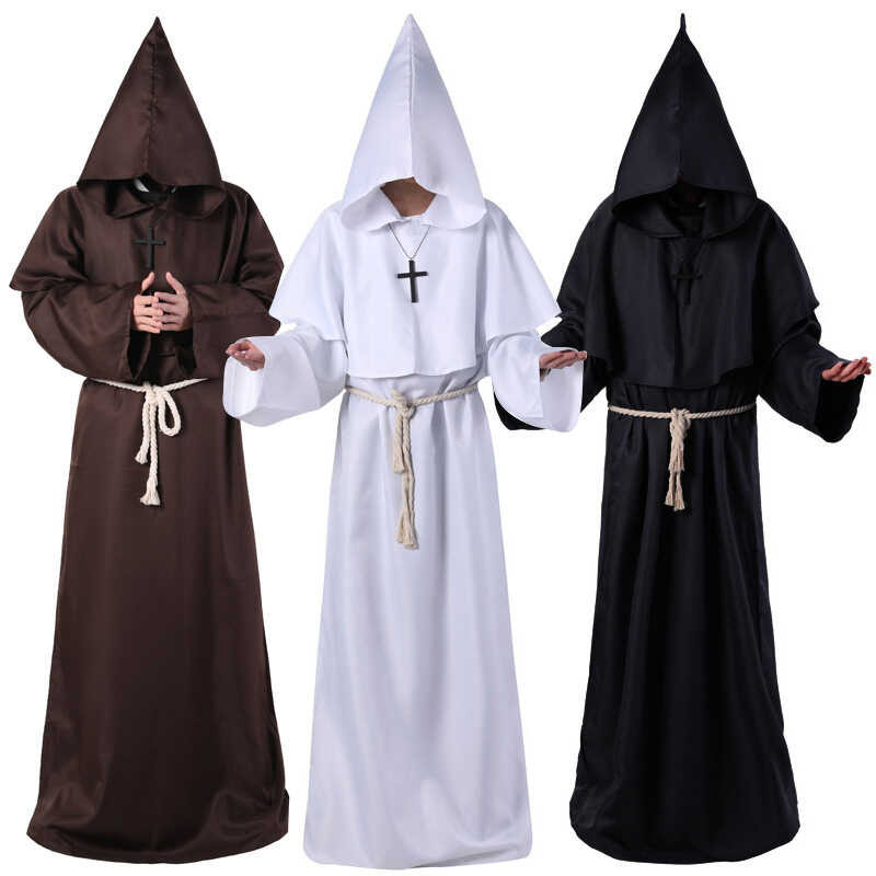Medieval d1b monk costume, wizard priest costume, Halloween death robe ...