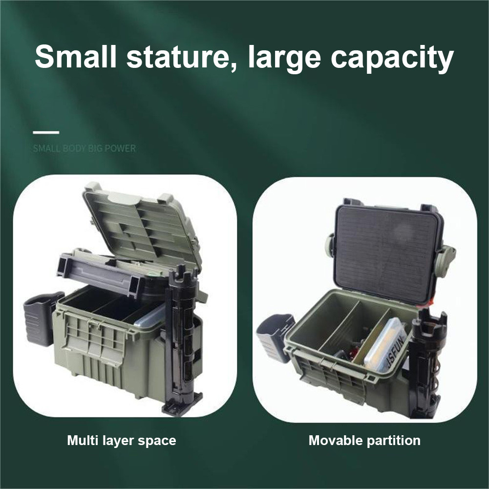 Fishing Tackle Box Multifunction Stand Rod Holder Cup Holder Storage ...