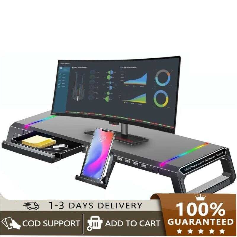 [Ready Stock]Rgb Computer Monitor Stand Riser With Support Transfer ...