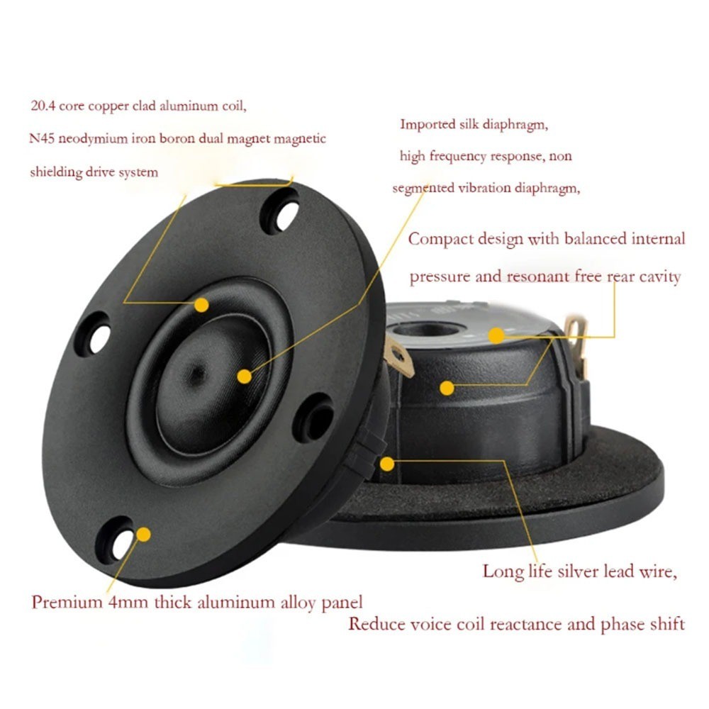1PC Hifi 2 Inch Tweeter Speaker 40W 4 Ohm 8 Ohm Supertweeter Speakers ...