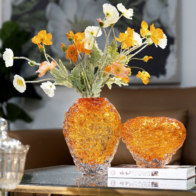 Light Luxury Crystal Glass Vase Creative Entrance Dining Table Vase ...