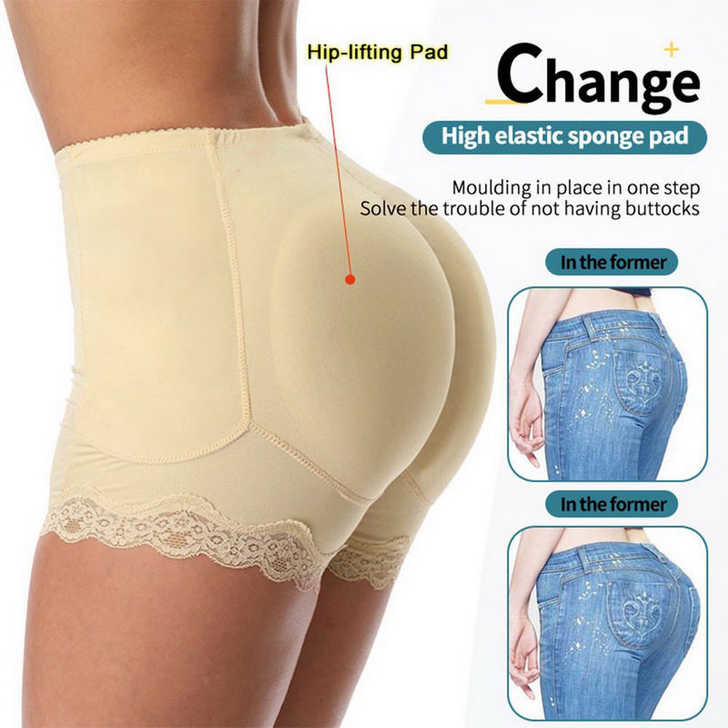 S-XXL Women Mid-Waist Fake Butt Padding Panty Hips Enhancer Shaper ...