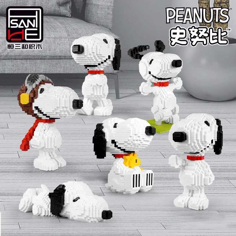 Micro Snoopy Building Blocks Assembly Model Cartoon Dog Mini Bricks ...