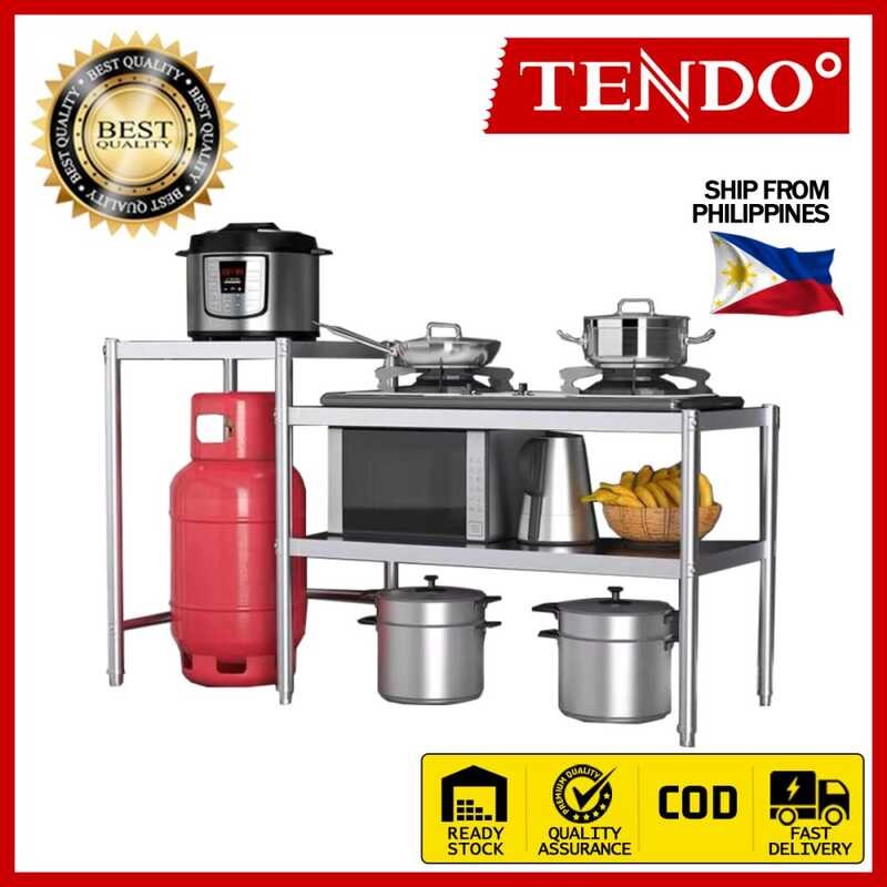 TENDO Gas Rack 2-Layer Stove And Kitchen Heavy-Duty Organizer Floor To ...