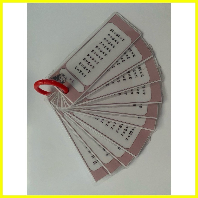 Laminated Math Keychain School Multiplication Table (1-12) Thicked ...