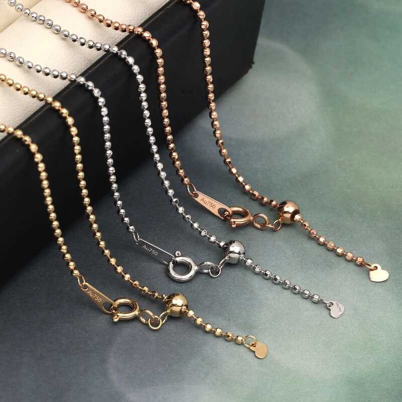 Gold Japanese Craft Necklace Sweater Chain for Women AU750 Plain Gold ...