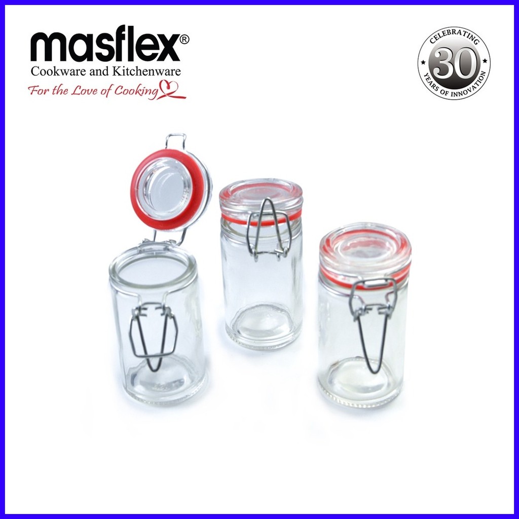 Masflex 70 ml 3 Piece Glass Spice Jars with Glass Lid | Shopee Philippines