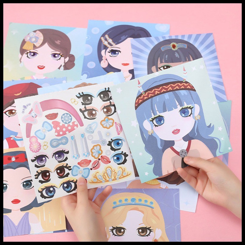 Sticker Book Paper Doll Stickers Book Dress Up Whole Body Dress Up Girl ...