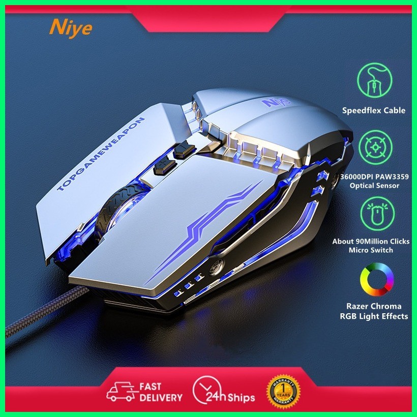 Niye Original Gaming Mouse USB Wired Keyboard Backlit Ergonomic Mouse ...