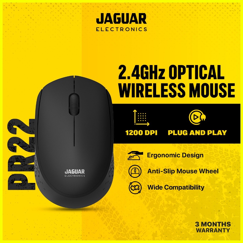 Jaguar Electronics PR22 2.4GHz Optical Wireless Mouse - White 1200 DPI ...