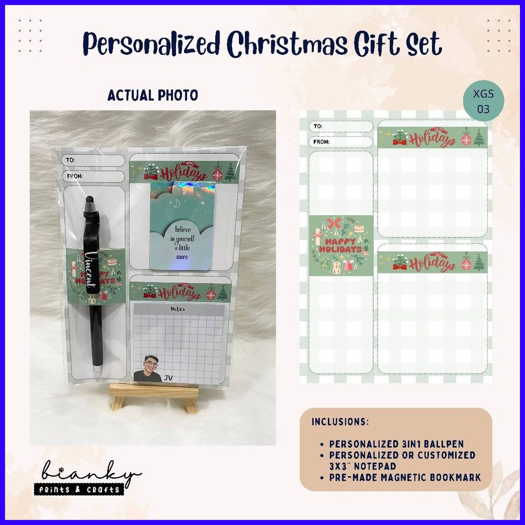 Personalized Gift Set- Notepad Bookmark Ballpen | Shopee Philippines