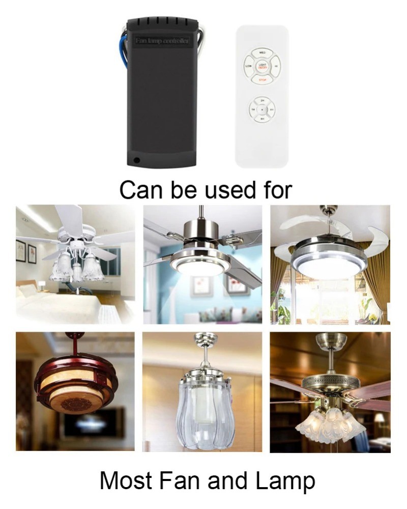 Universal Ceiling Fan Lamp Remote Control Kit AC 110-240V Timing ...