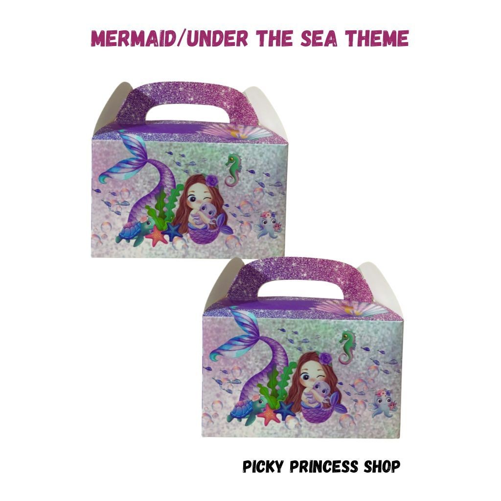 Under the Sea Mermaid Party Favor Boxes: Magical Loot Bags for Girls ...