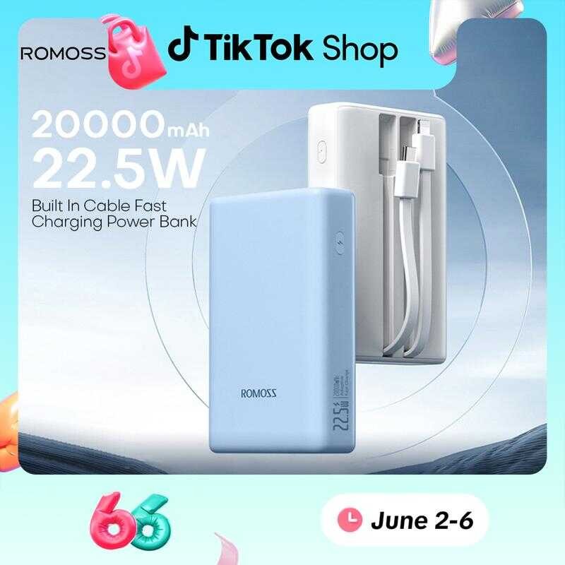 Romoss Pac20 20000Mah 22.5W Super Fast Charging Powerbank Built-In ...