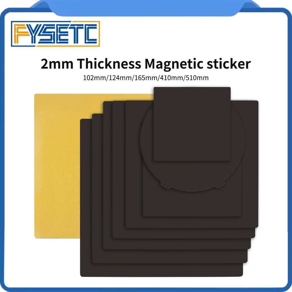 3D FYSETC 2mm Thickness Magnetic Stickers 102mm/124mm/165mm/410mm/510mm ...