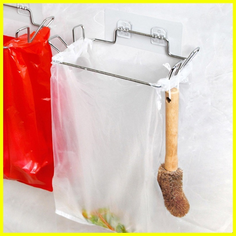 LIVI Wall Mounted Stainless Steel Garbage Bag Holder Adhesive Hanging ...