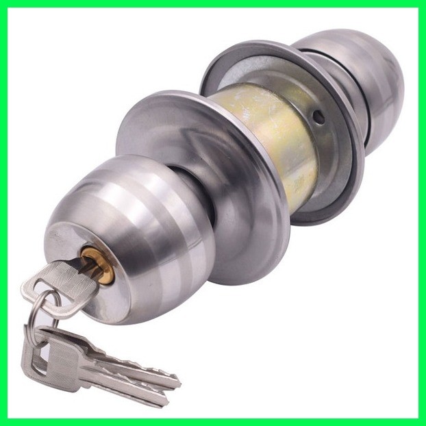 Door Knob Lock Round Handle Stainless Steel Door Lock with Key for Home ...