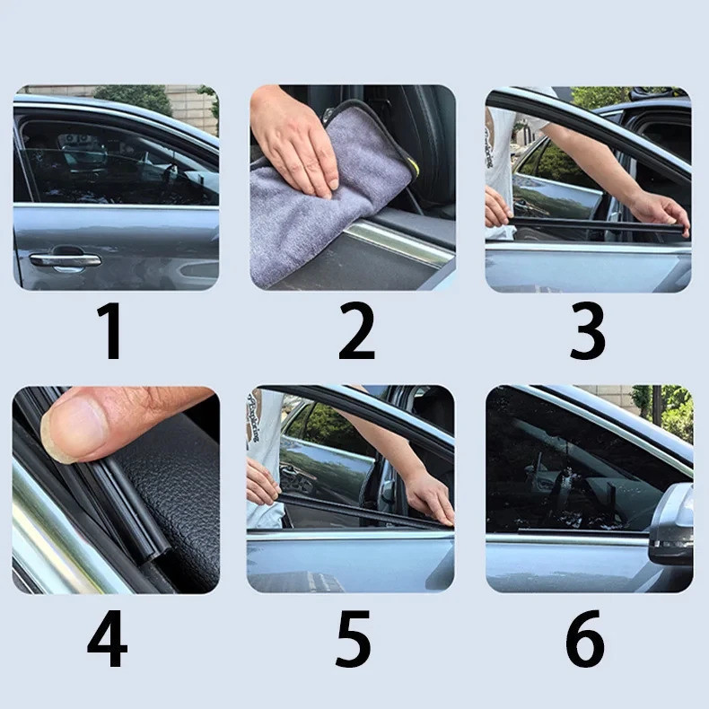 Premium Car Side Window Wiper with Water Mist Removal Silicone Strip ...